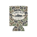 Lake Rat Can Cooler — Camo Boat Logo Beverage Koozie
