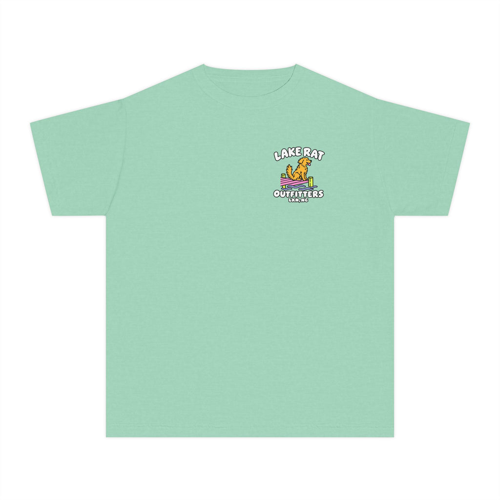 Lake Rat Outfitters Youth Tee — Retro Lake Dog Graphic
