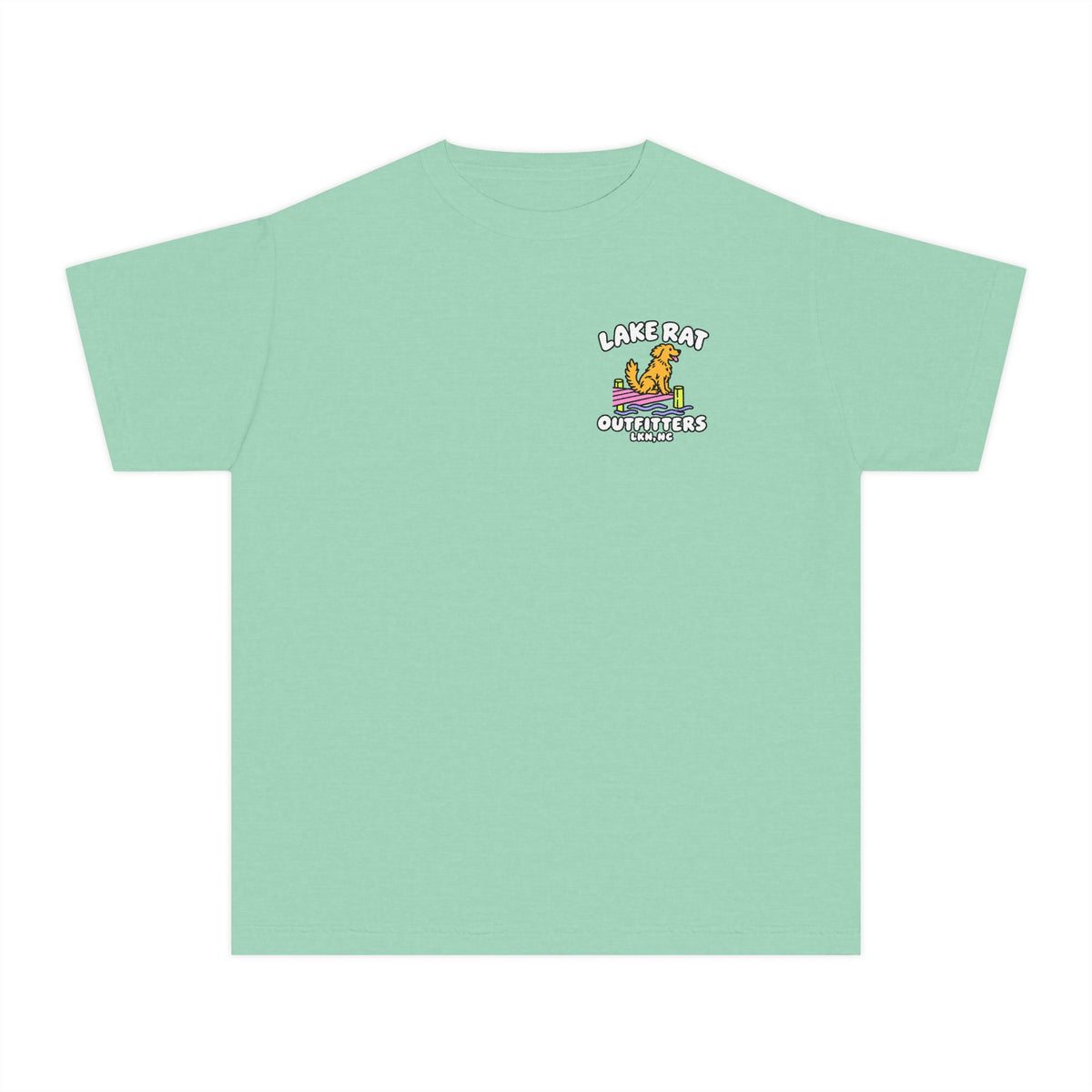 Lake Rat Outfitters Youth Tee — Retro Lake Dog Graphic