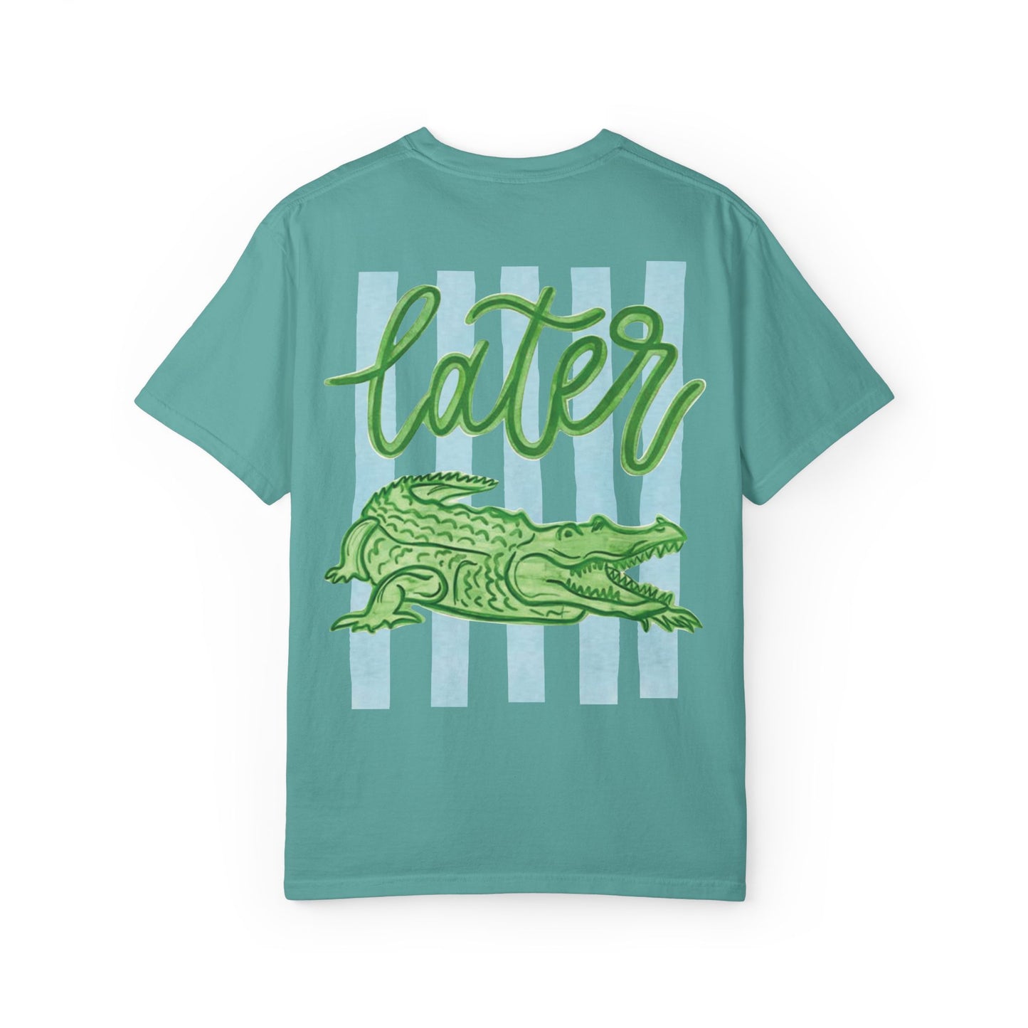 Alligator "Later" Graphic T-shirt | Relaxed Crocodile Illustration, Pool Vibes