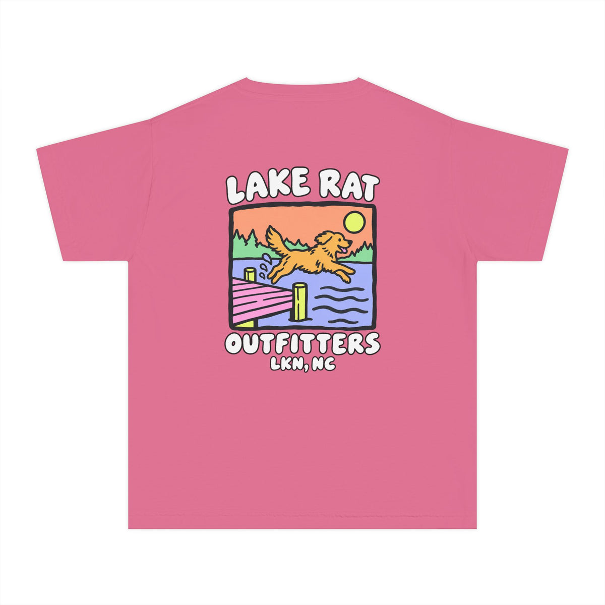 Lake Rat Outfitters Youth Tee — Retro Lake Dog Graphic