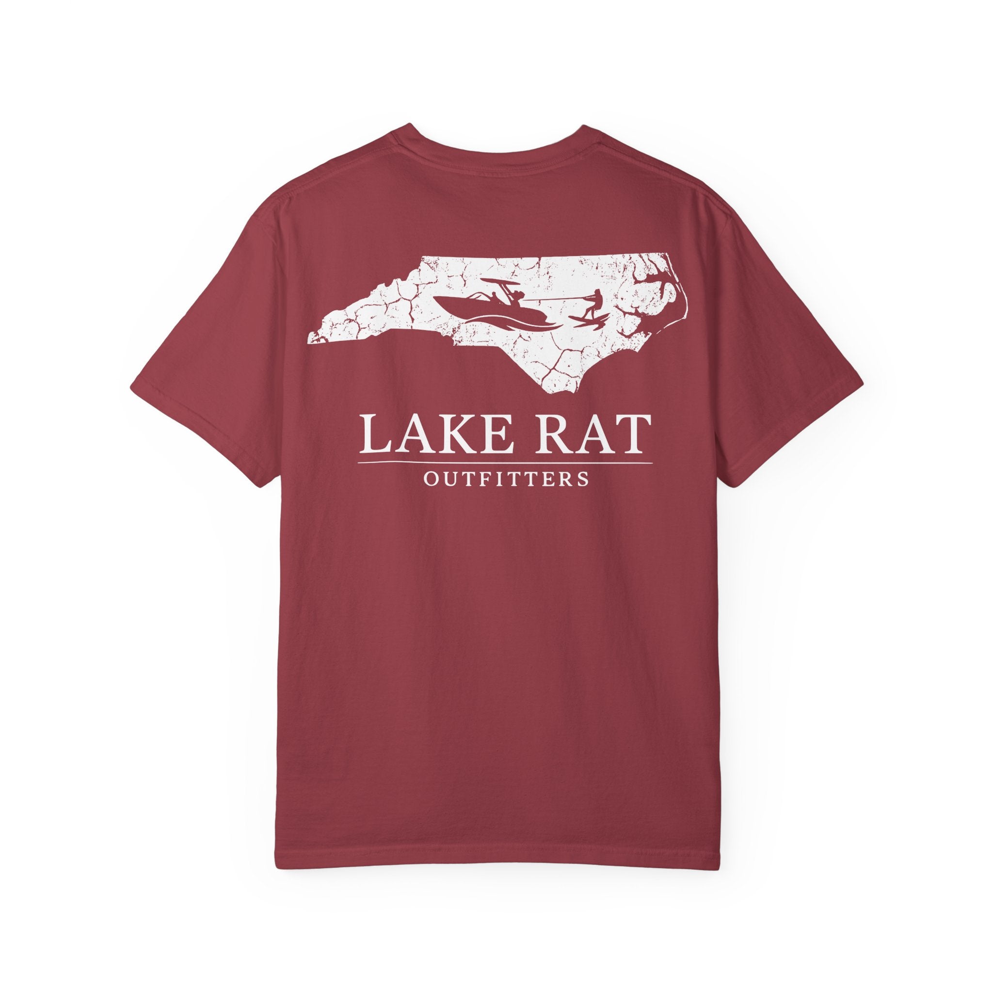 North Carolina Lake Life Wakeboard T-Shirt — Red White & Blue Wake Surf Design