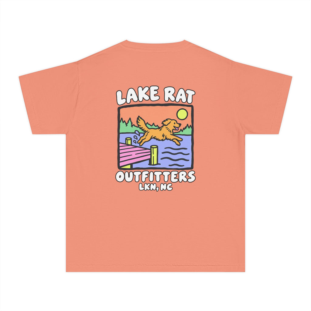 Lake Rat Outfitters Youth Tee — Retro Lake Dog Graphic