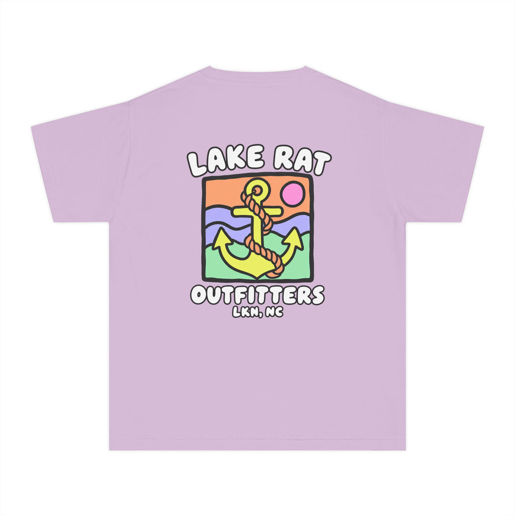 Lake Rat Outfitters Youth Tee — Colorful Anchor Lake Graphic