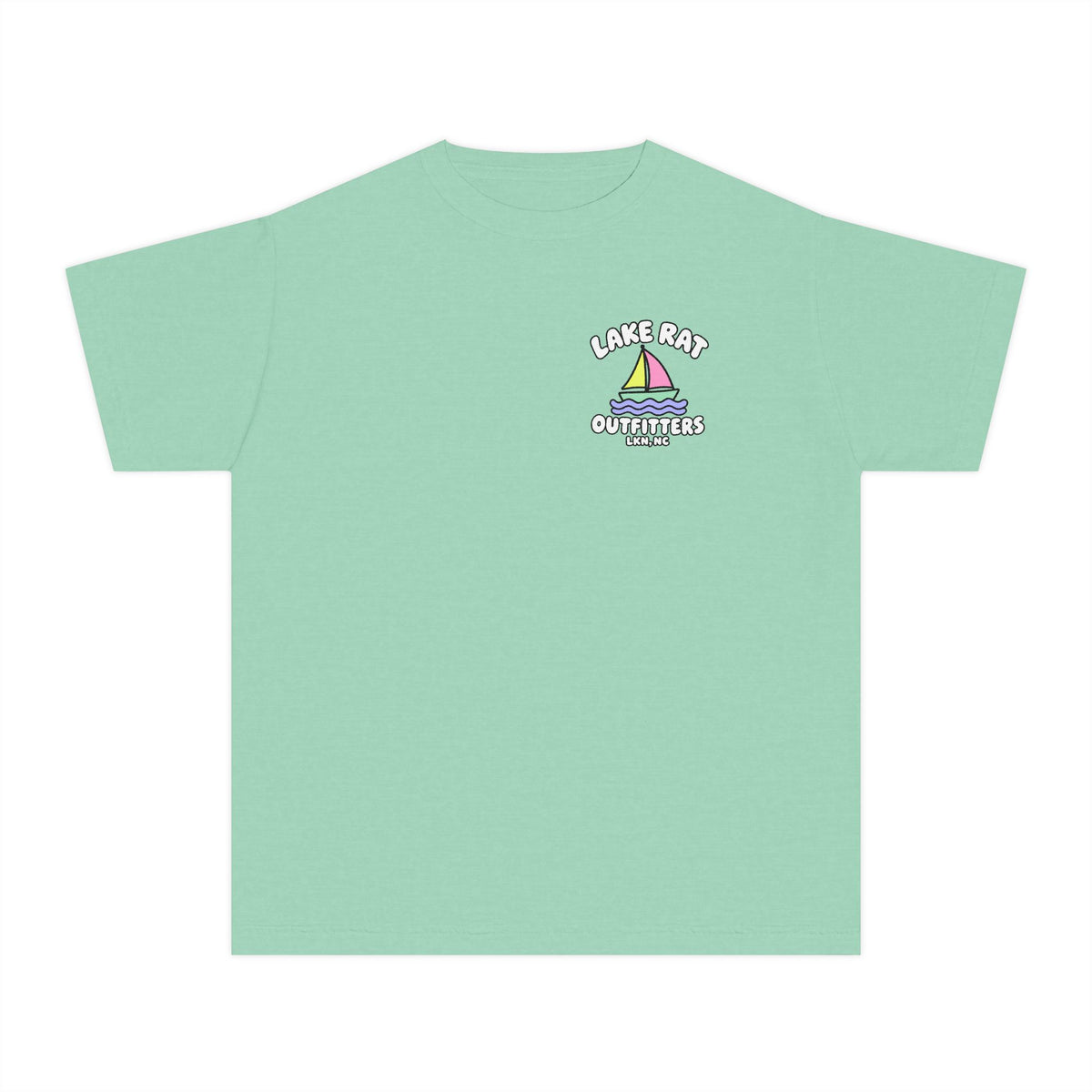 Lake Rat Outfitters Youth Tee — Colorful Sailboat Summer Shirt