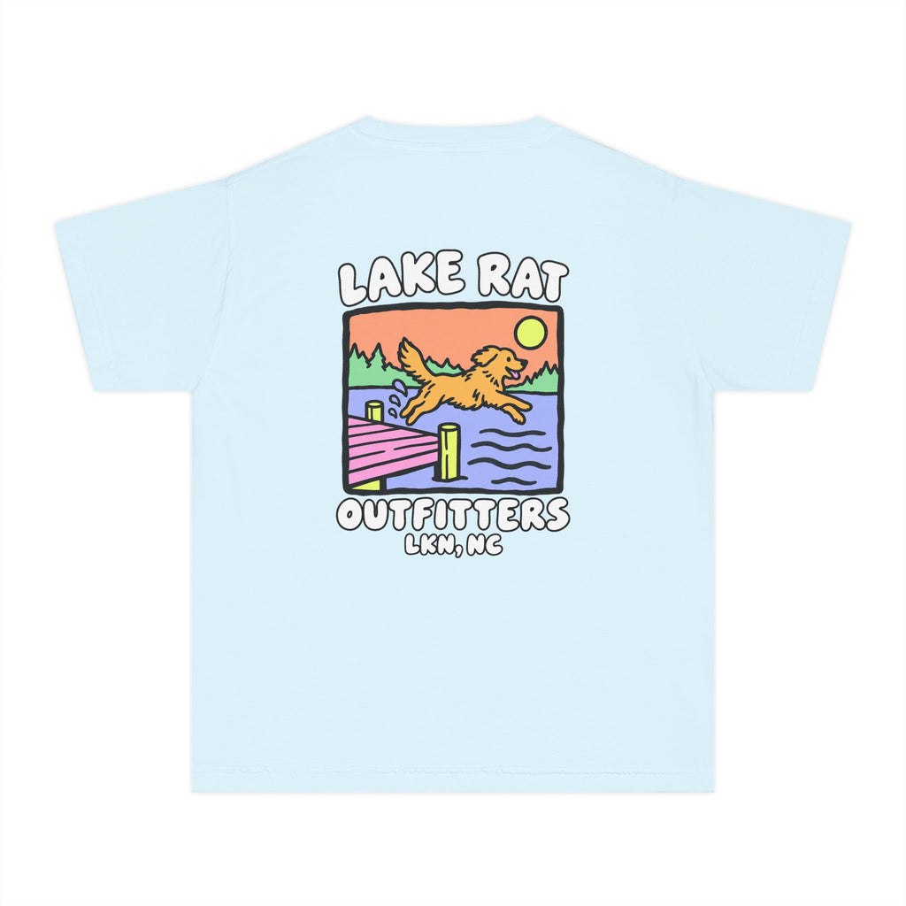 Lake Rat Outfitters Youth Tee — Retro Lake Dog Graphic