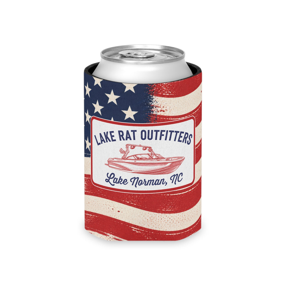 Wake Boat Flage Can Cooler