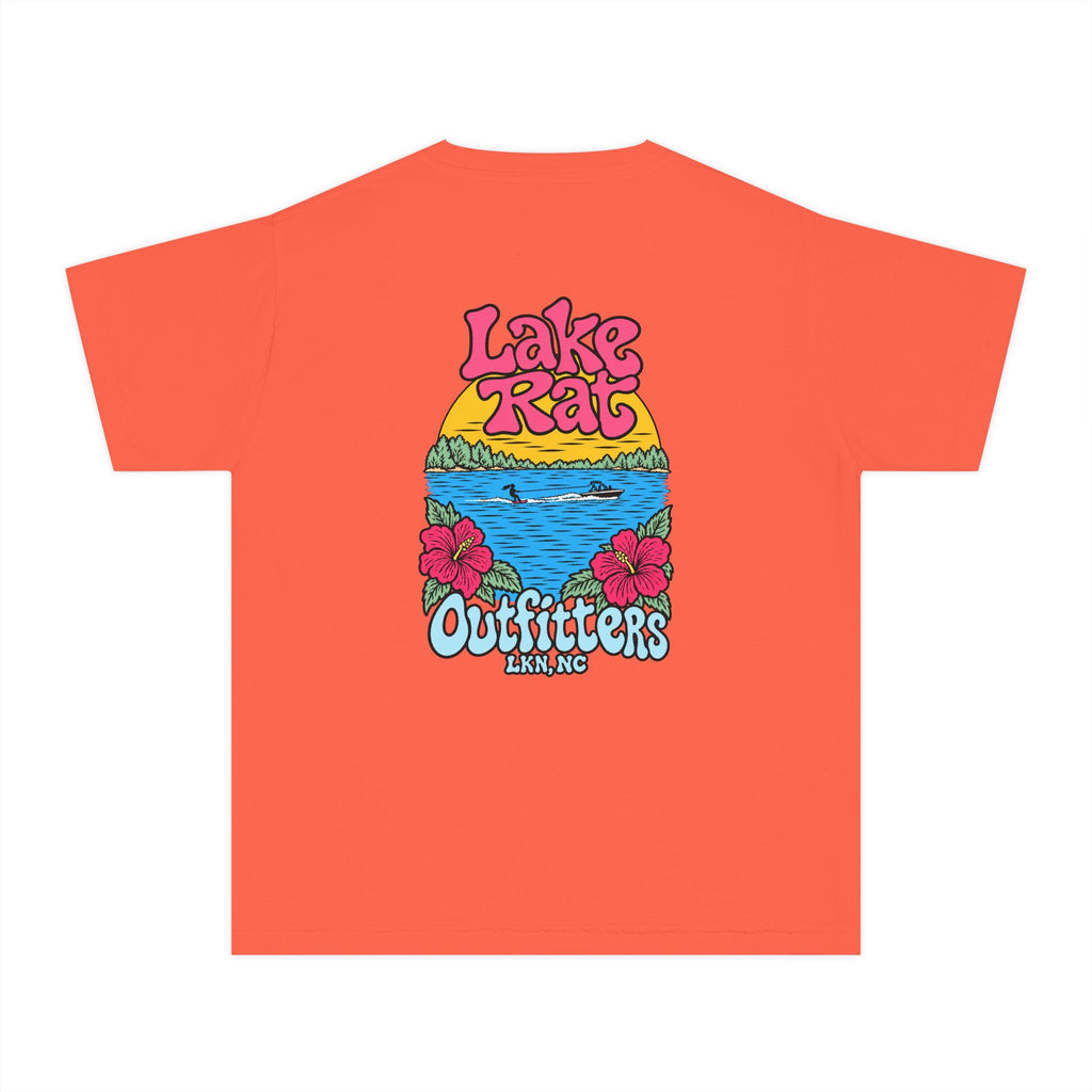Lake Rat Outfitters Youth Tee — Retro Floral Lake Graphic