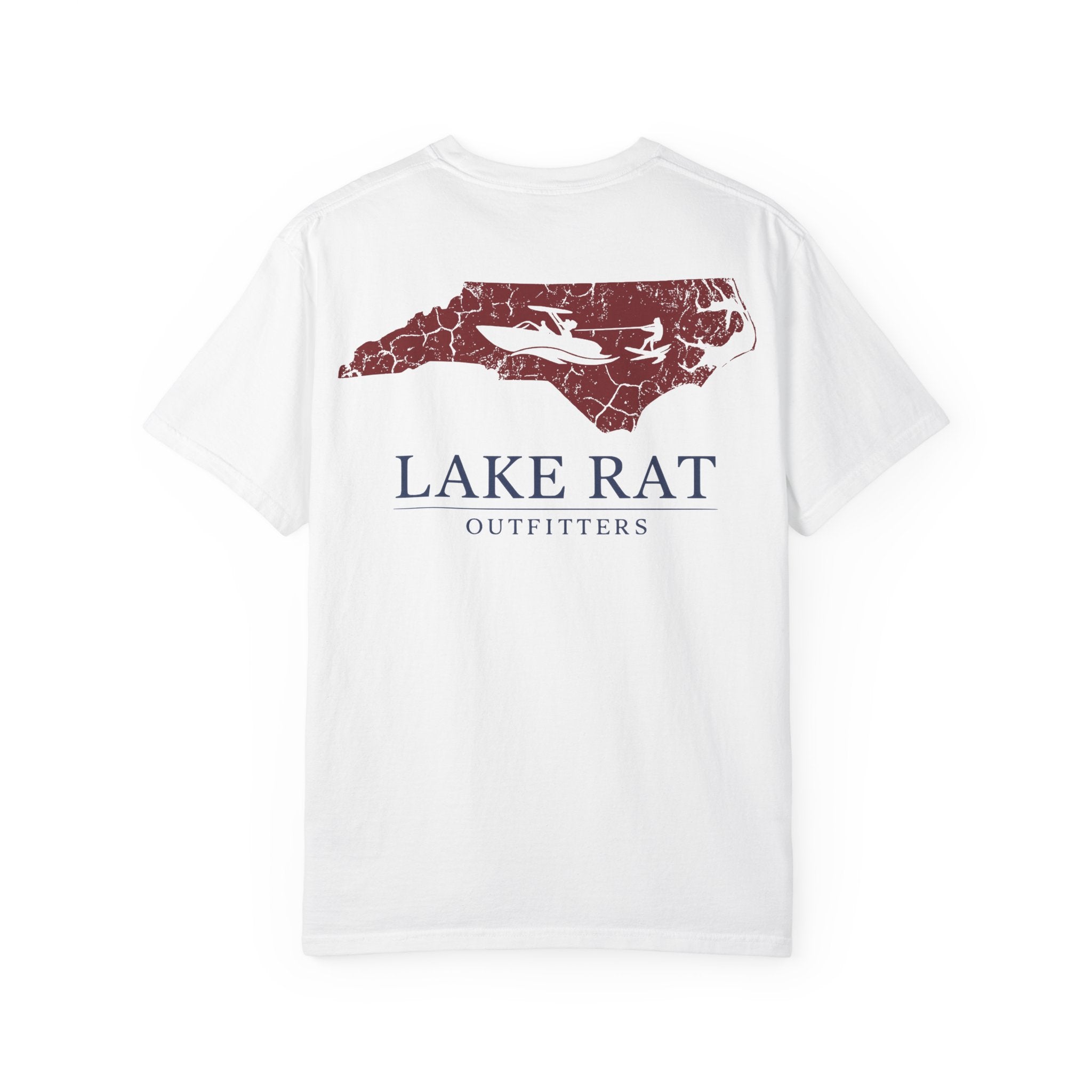 North Carolina Lake Life Wakeboard T-Shirt — Red White & Blue Wake Surf Design