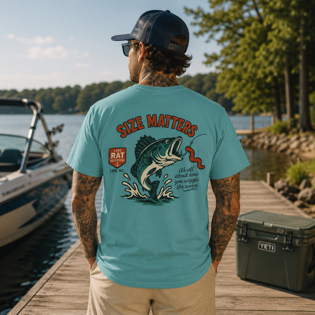 Size Matters Bass Fishing T-Shirt –Wiggle the Worm