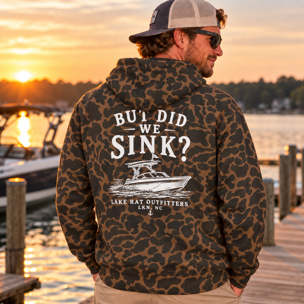 But Did We Sink? Boat Hoodie – Lake Rat Outfitters Fishing Hooded Sweatshirt