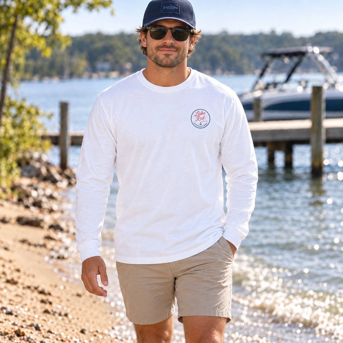 But Did We Sink? Boat Graphic Long Sleeve Tee