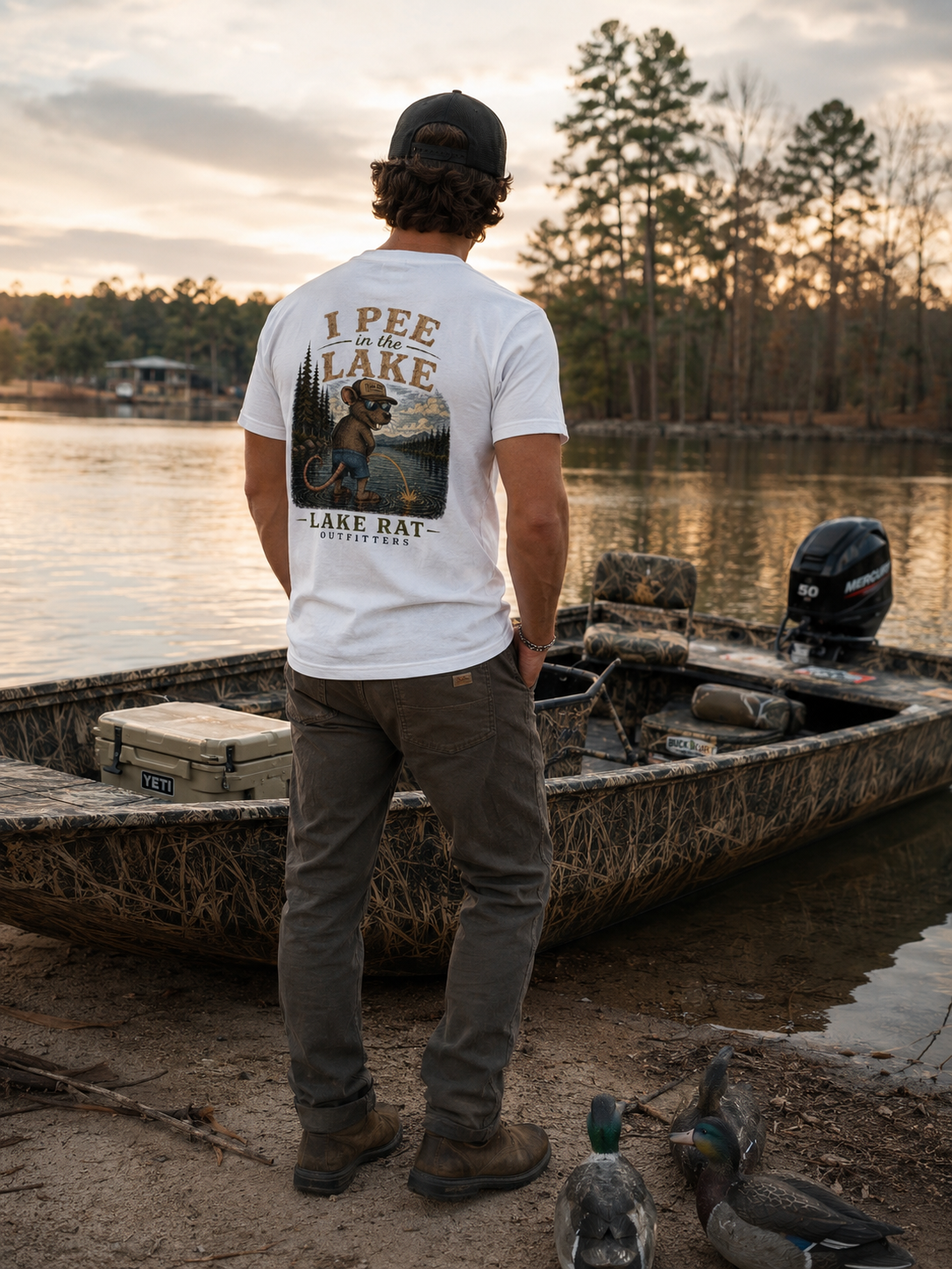 Lake Rat Pocket Tee — "I Pee in the Lake" Funny Shirt