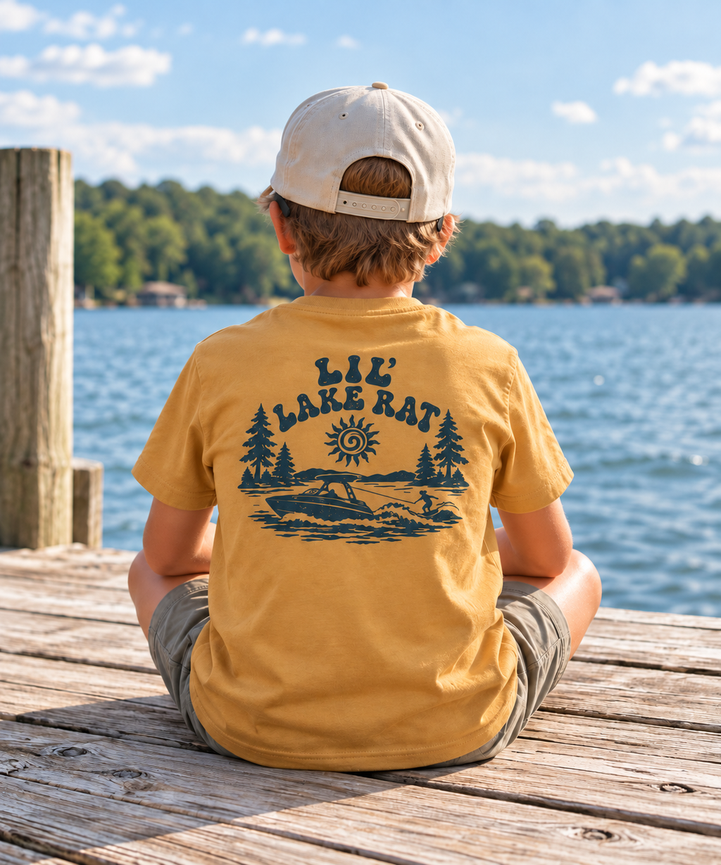 Kids Tee — "Lil Lake Rat" Retro Lake Graphic Kids T-Shirt