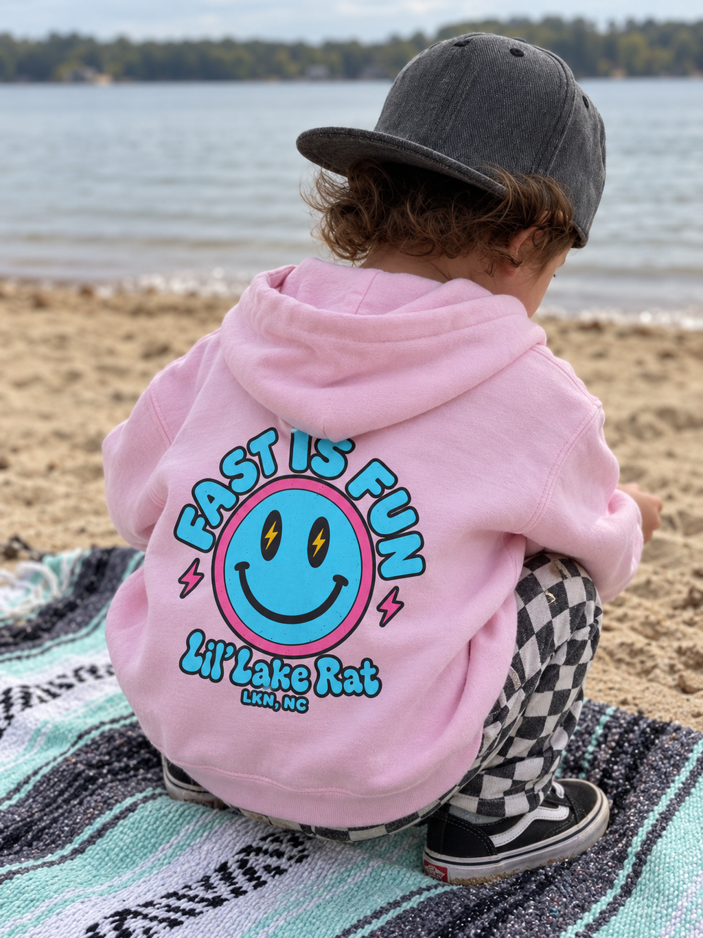 Youth Hoodie — "Fast Is Fun" Lil' Lake Rat Smiley Logo