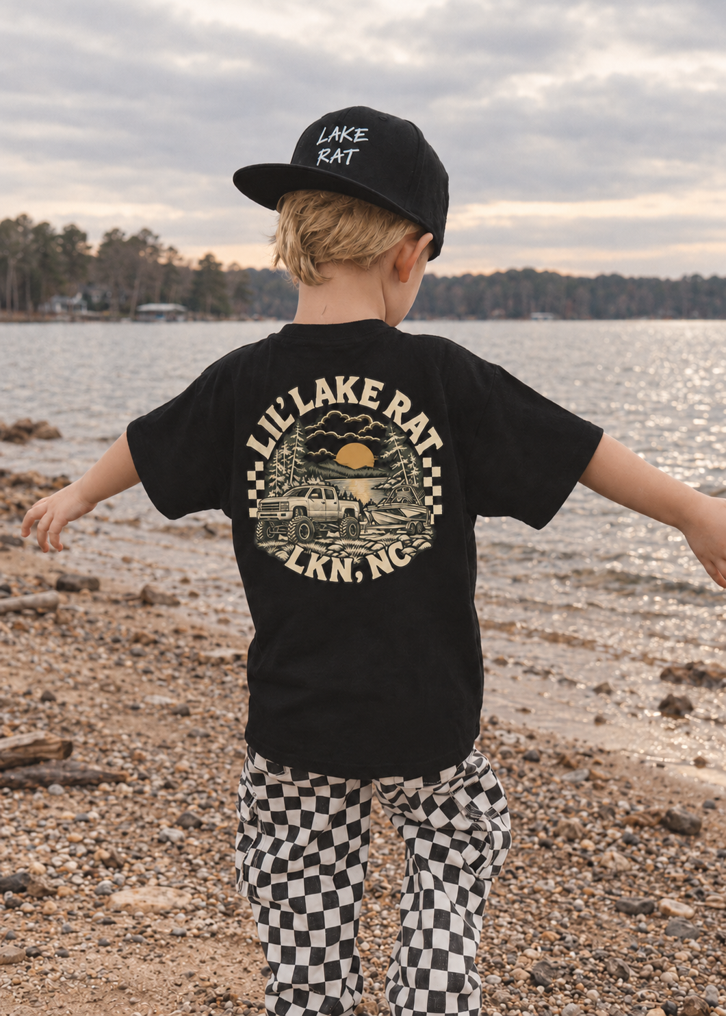 Youth Tee - "Lil' Lake Rat LKN, NC" Retro Lakeside Truck Graphic