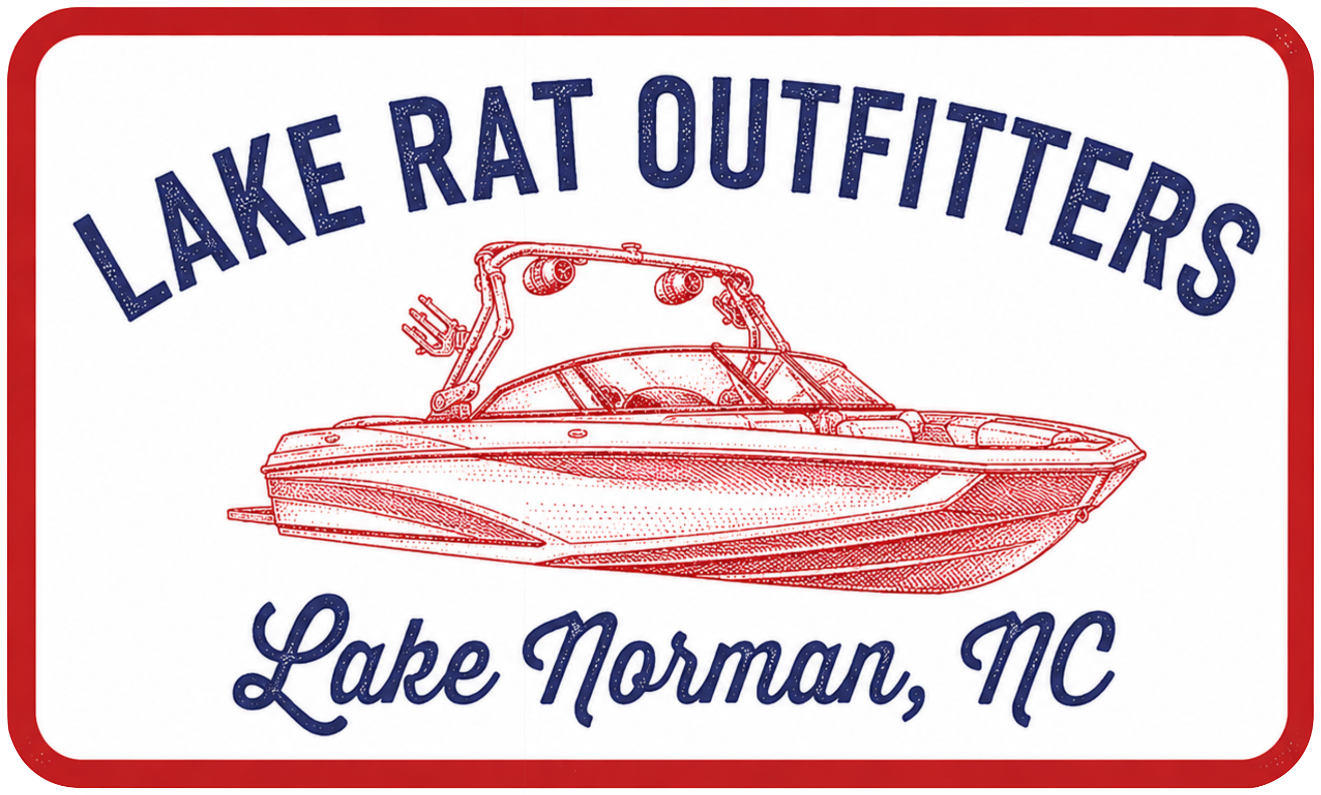 Lake Rat Decal LKN - Red White and Blue Wake Boat