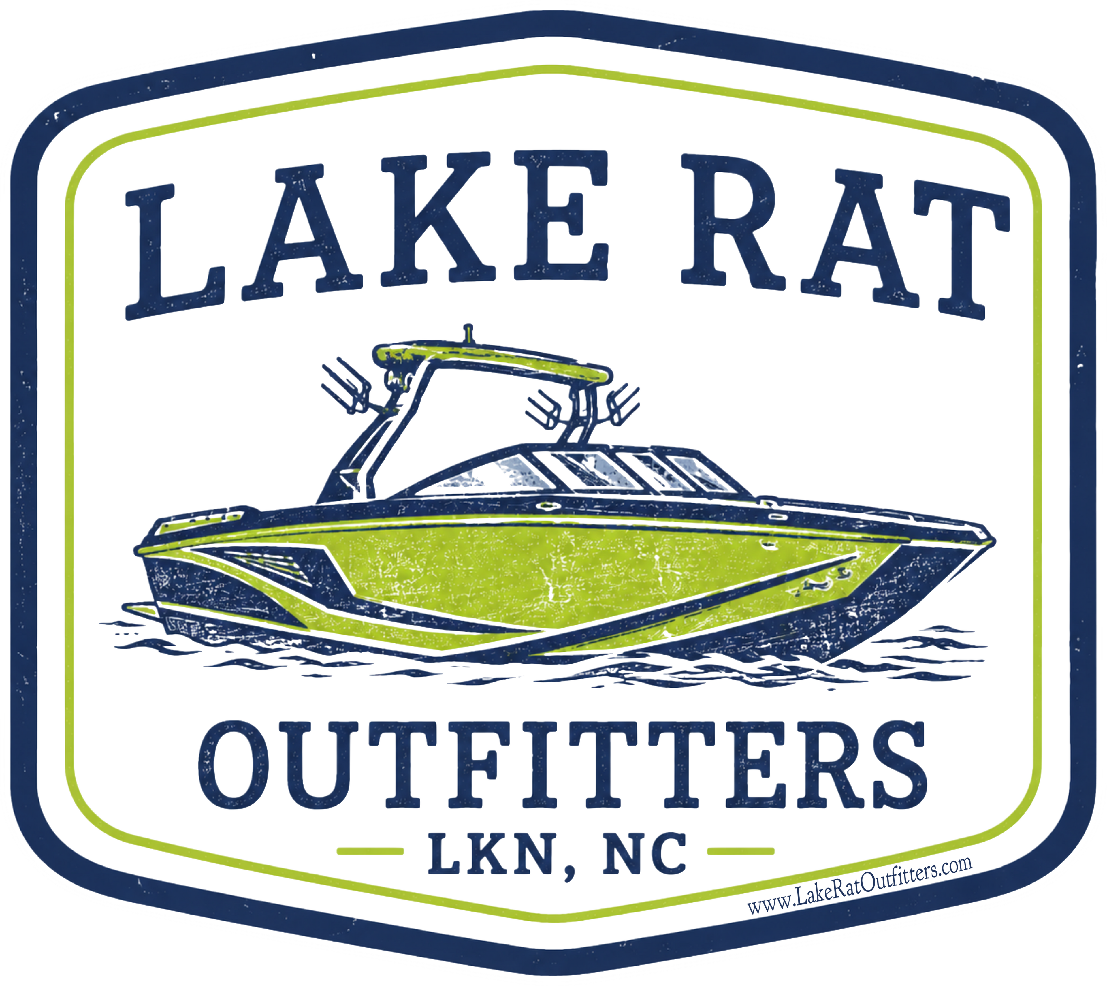 Lake Rat Decal LKN - Green Wake Boat