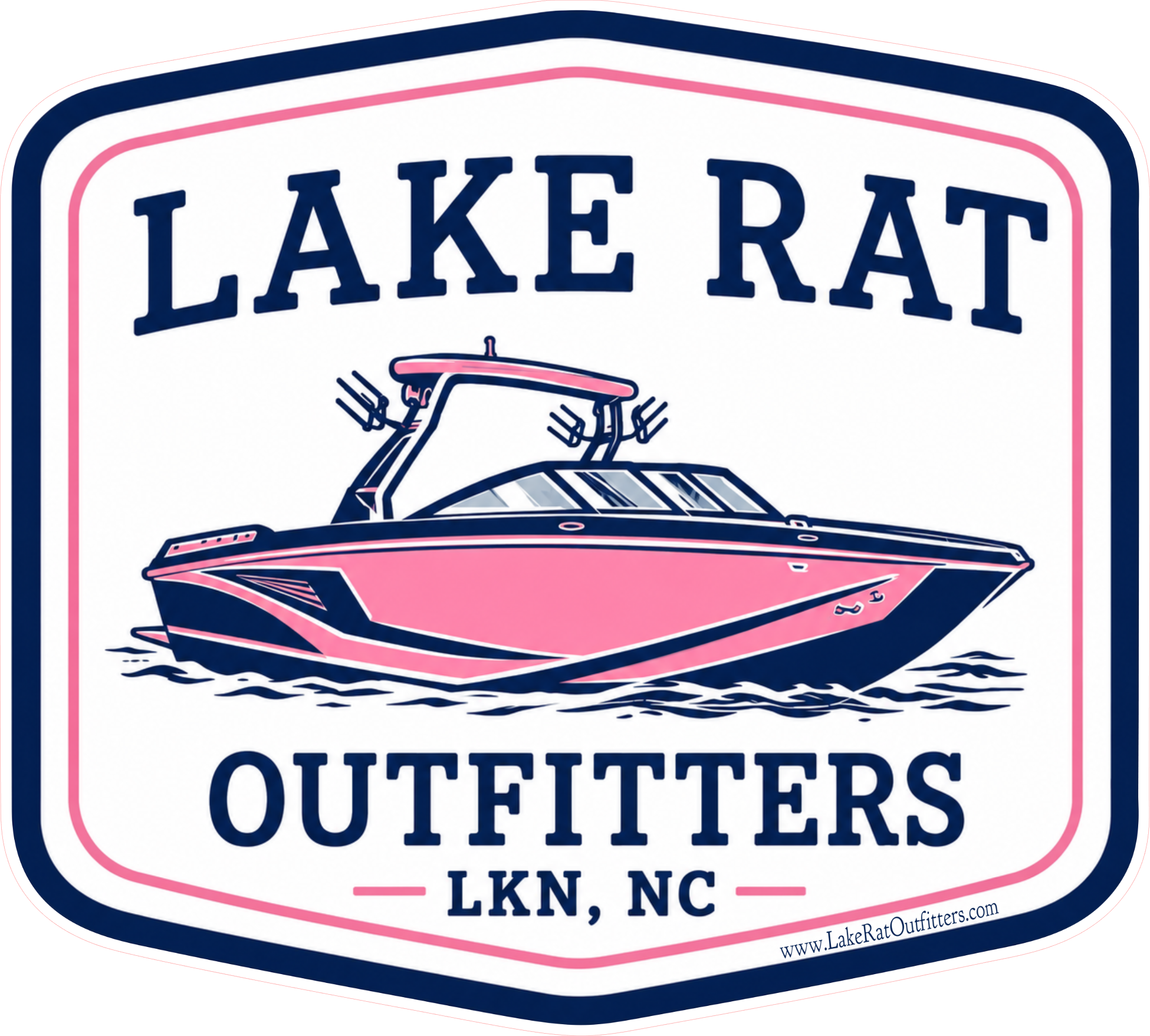 Lake Rat Decal LKN - Pink Wake Boat