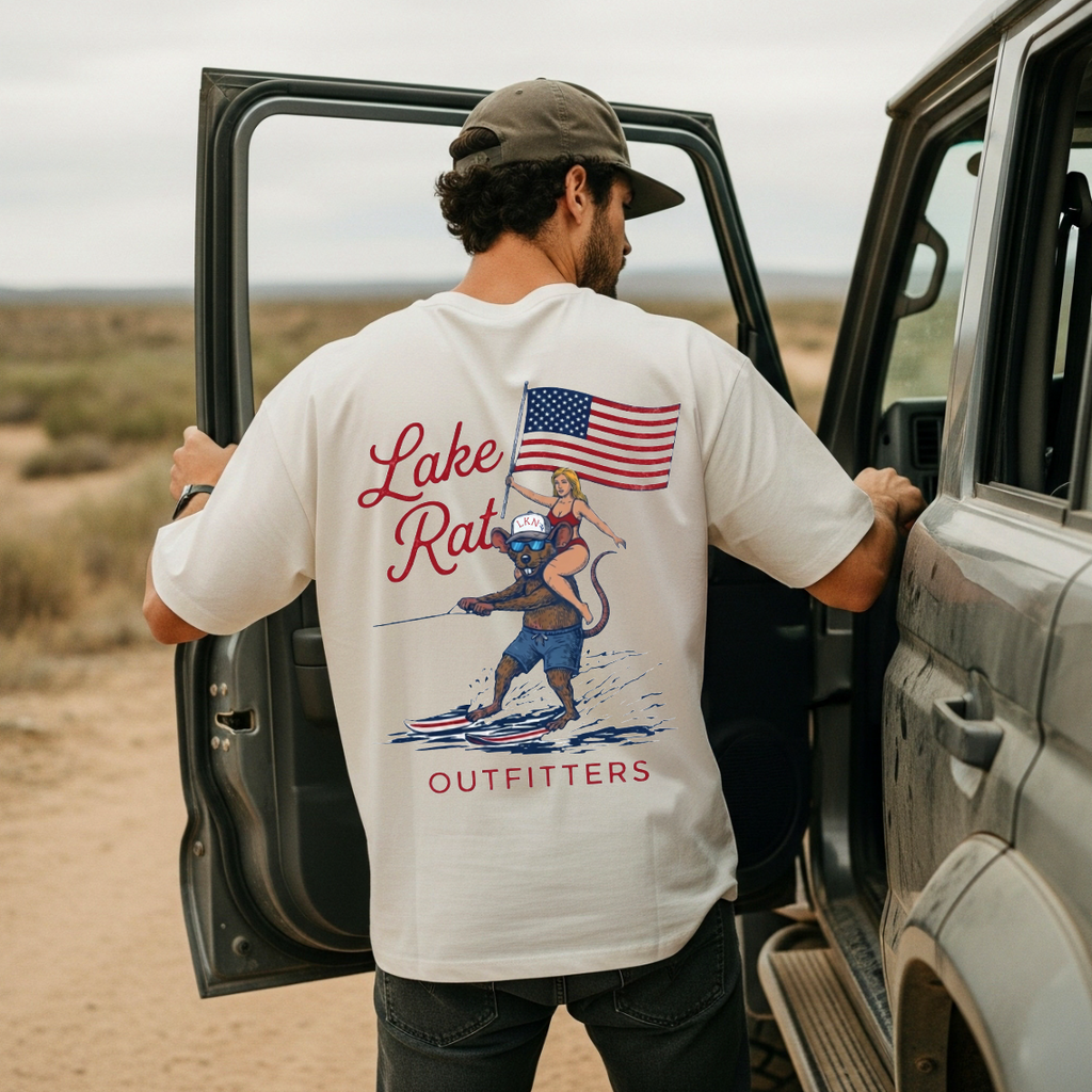 Lake Rat Outfitters T-Shirt — Patriotic Waterski Graphic Tee